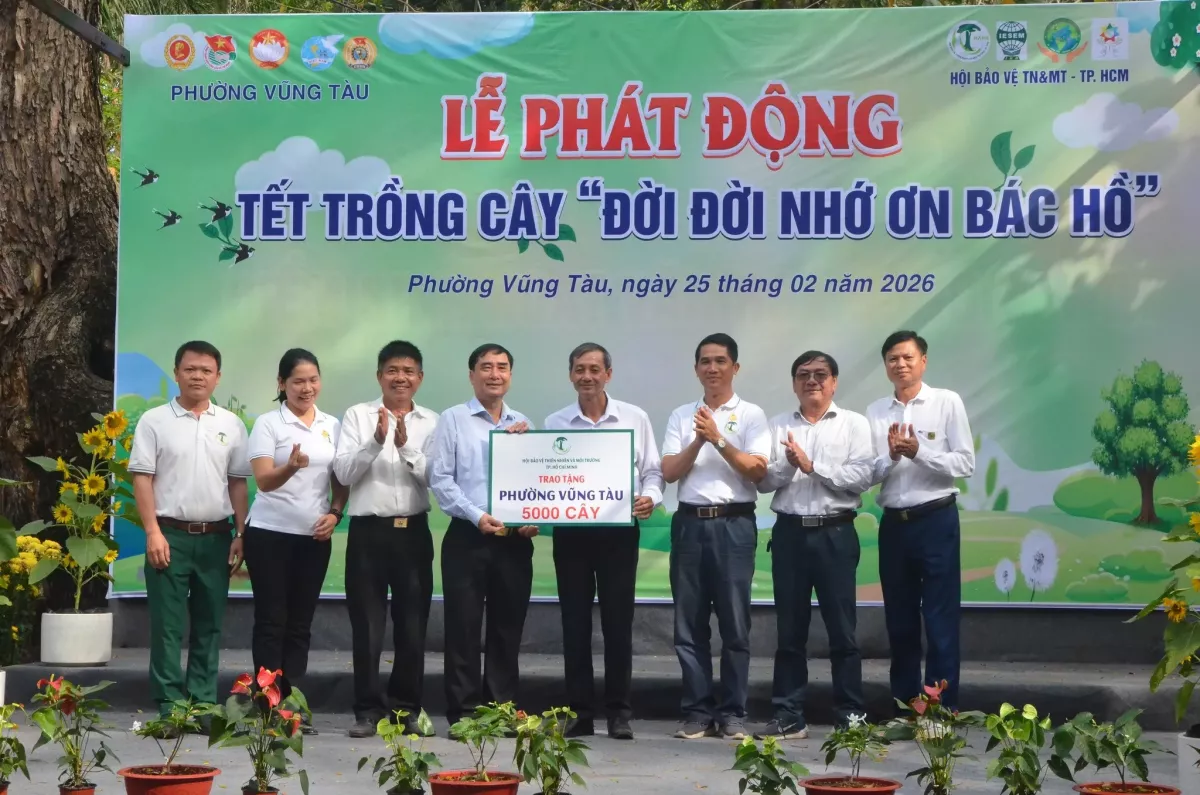 Phường Vũng Tàu phát động Tết trồng cây năm 2026, tiếp nhận 5.000 cây xanh
